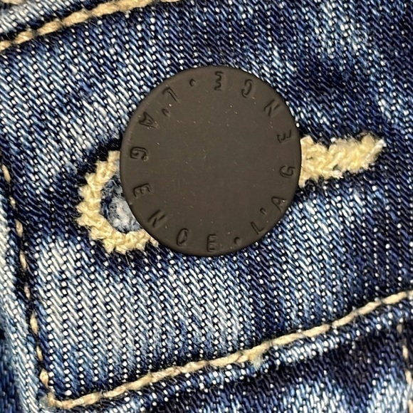 New L’Agence Ruth High Rise Straight Jeans in Magnolia Black Coated 2 Tone Sz 23 - Picture 6 of 15